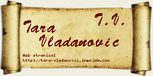 Tara Vladanović vizit kartica